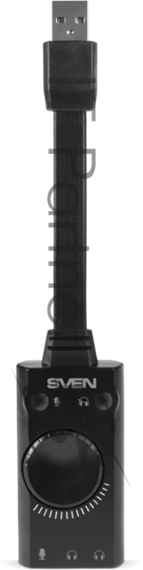 Игровые стереонаушники SVEN AP-U990MV с микрофоном черный-красный (внешняя звуковая карта USB 7.1)