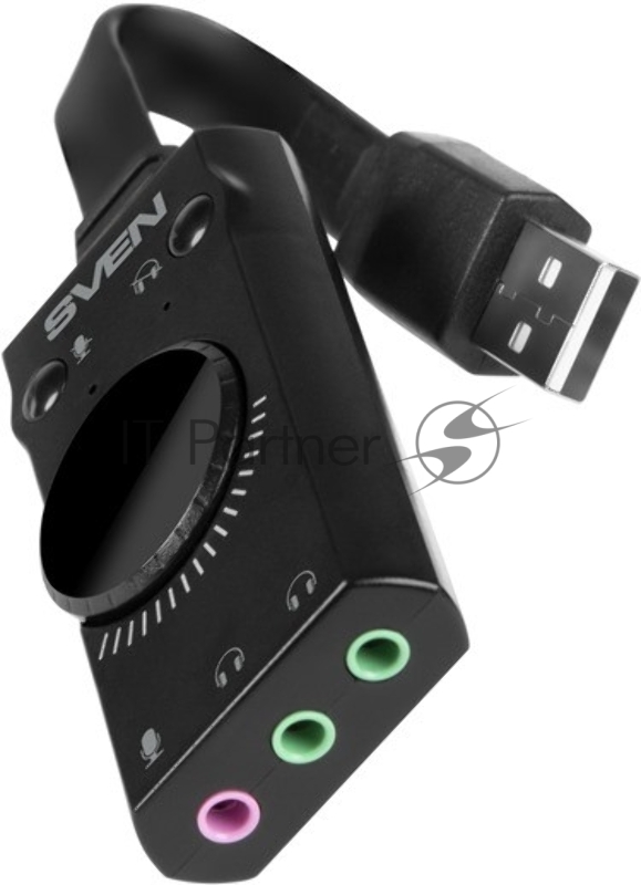 Игровые стереонаушники SVEN AP-U990MV с микрофоном черный-красный (внешняя звуковая карта USB 7.1)