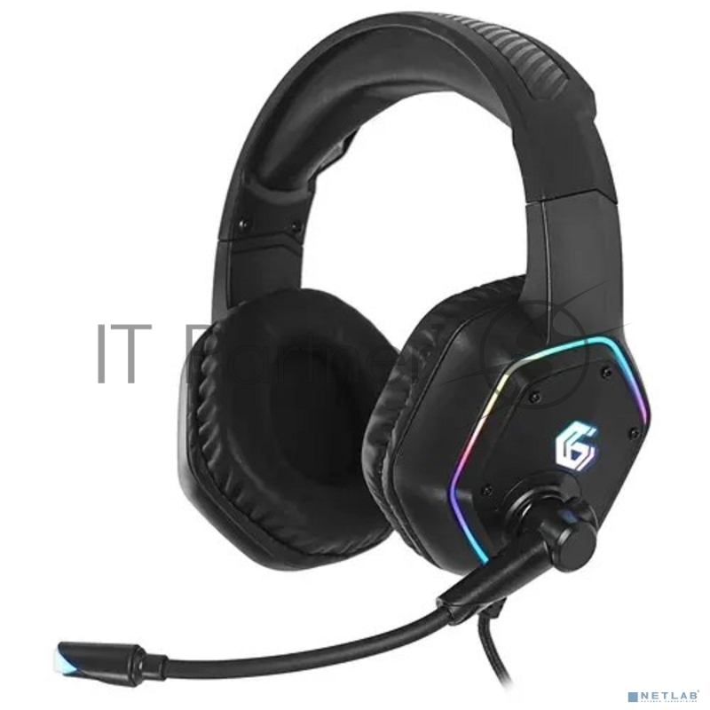 Гарнитура игровая Gembird MHS-GX15, мембр. 50 мм, подсветка, рег. гром., рег.оголовье, каб. 2,1 м