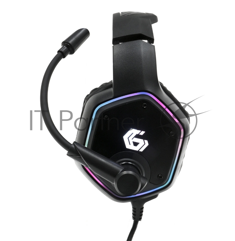 Гарнитура игровая Gembird MHS-GX15, мембр. 50 мм, подсветка, рег. гром., рег.оголовье, каб. 2,1 м