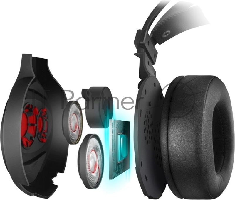 Игровые наушники с микрофоном AP-U996MV, черный (USB, LED, 7.1, вибро)