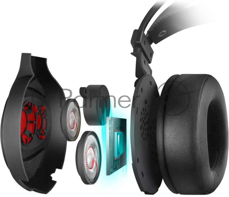 Игровые наушники с микрофоном AP-U996MV, черный (USB, LED, 7.1, вибро)