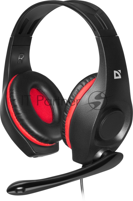 Компьютерная гарнитура Tune 130 черный+красный, кабель 2.1 м DEFENDER