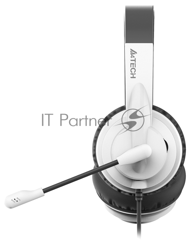 Наушники с микрофоном A4Tech HU-10 черный/белый 2м накладные USB оголовье