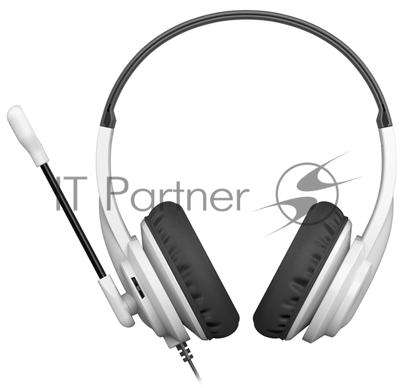 Наушники с микрофоном A4Tech HU-10 черный/белый 2м накладные USB оголовье