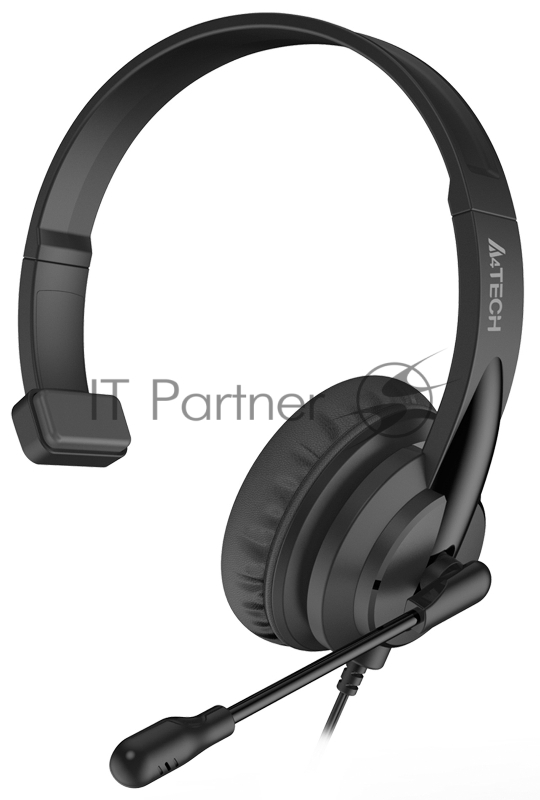 Наушники с микрофоном A4Tech HU-11 черный 2м накладные USB оголовье