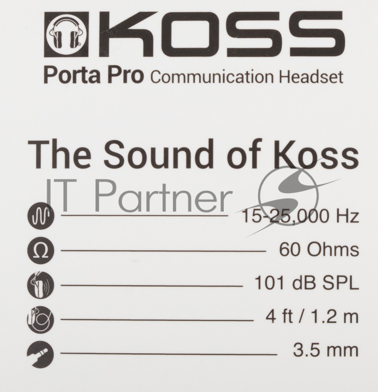 Наушники с микрофоном Koss Porta Pro Communication Headset черный матовый 1.2м накладные оголовье (80001740)