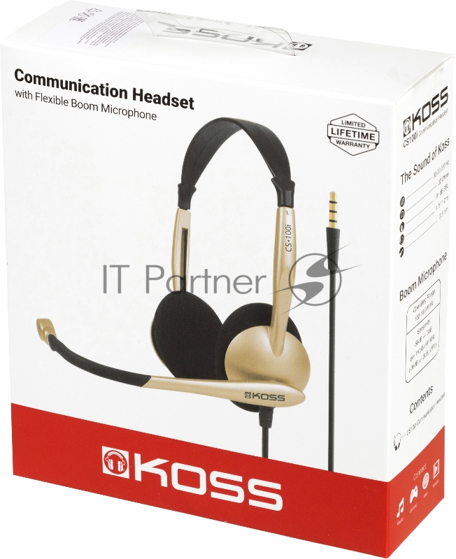 Наушники с микрофоном Koss CS100i серебристый 2.5м накладные оголовье (80001739)