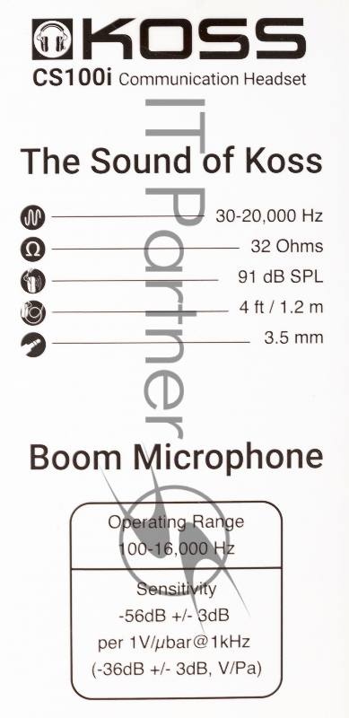 Наушники с микрофоном Koss CS100i серебристый 2.5м накладные оголовье (80001739)