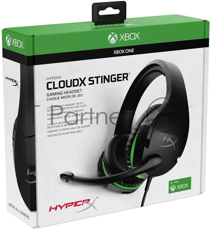 Проводная гарнитура HyperX Cloud Stinger черный/зеленый для: Xbox Series/One (4P5K1AA)