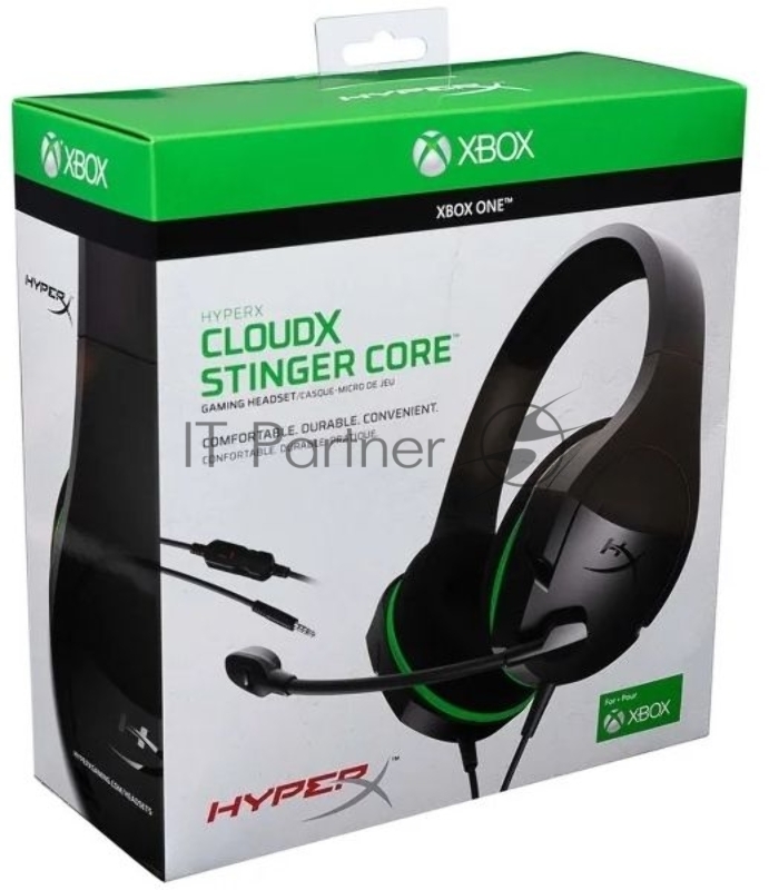 Проводная гарнитура HyperX CloudX Stinger Core черный/зеленый для: Xbox Series/One (4P5J9AA)