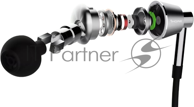 Наушники 1MORE E1001BT-Gray/Silver внутриканальные с микрофоном,20 - 40000 Гц,99 дБ,32 Ом,BT 4.2,Micro-USB