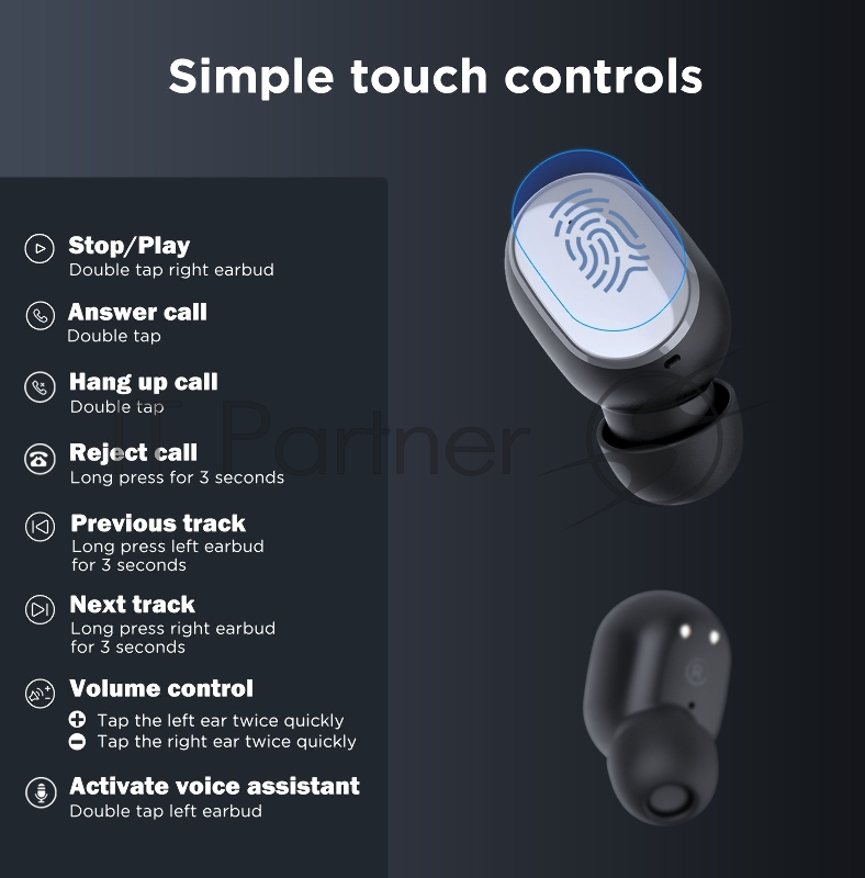 Гарнитура вкладыши HTC TWS3 True Wireless Earbuds 2 черный беспроводные bluetooth в ушной раковине