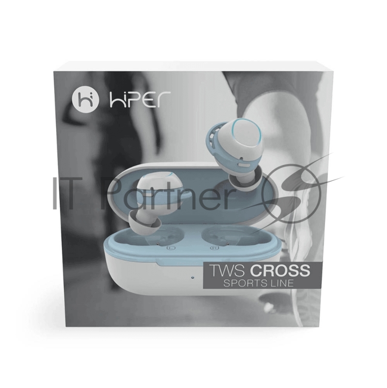 Беспроводные наушники HIPER TWS CROSS Bluetooth 5.0 гарнитура Li-Pol 2x35mAh+500mAh, Белый