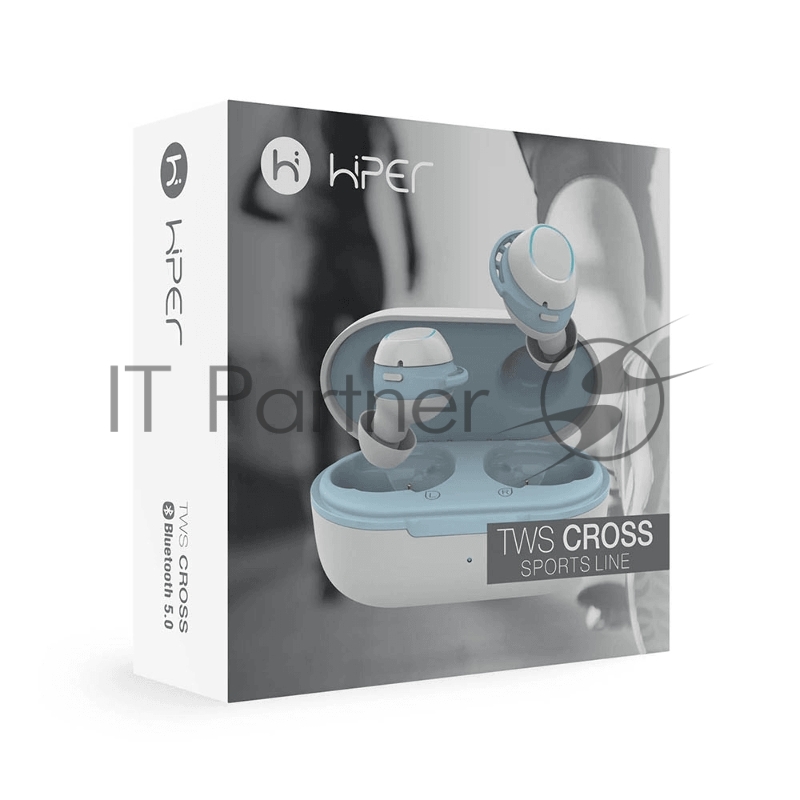 Беспроводные наушники HIPER TWS CROSS Bluetooth 5.0 гарнитура Li-Pol 2x35mAh+500mAh, Белый
