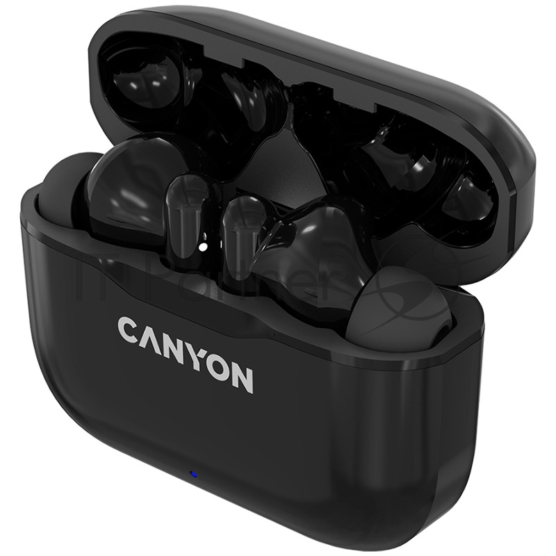 Наушники Canyon TWS-3 Bluetooth headset, with microphone, BT V5.0, Bluetrum AB5376A2, battery EarBud 40mAh*2+Charging Case 300mAh, cable length 0.3m, 62*22*46mm, 0.046kg, Black