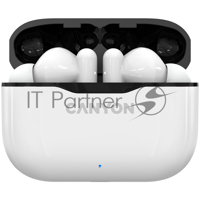 Наушники Canyon TWS-3 Bluetooth headset, with microphone, BT V5.0, Bluetrum AB5376A2, battery EarBud 40mAh*2+Charging Case 300mAh, cable length 0.3m, 62*22*46mm, 0.046kg, White