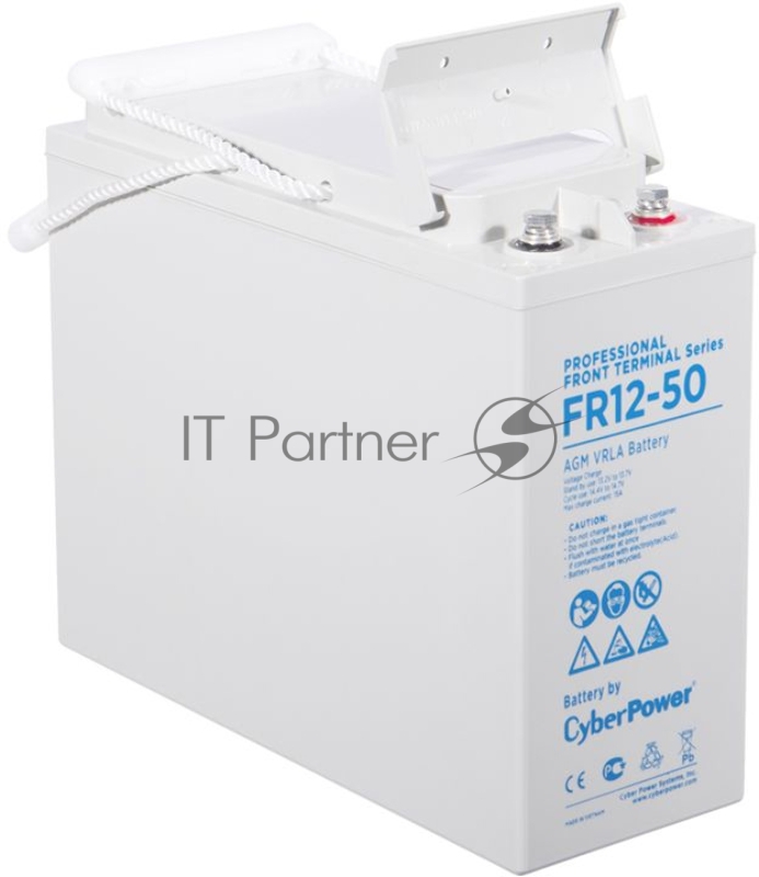Батарея Battery CyberPower Front terminal series FR 12-50, voltage V, capacity (discharge 10 h) Ah, max. discharge current (5 sec) A, max. charge current A, , terminals , LxWxH xxmm., full height with terminals mm., weight kg., кAтегория В