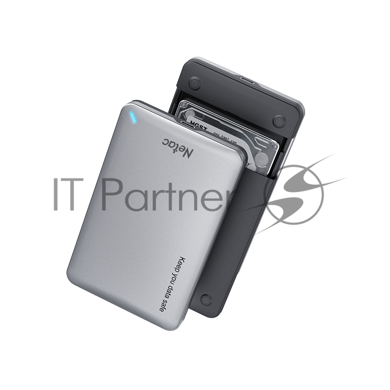 Внешний корпус NETAC WH12 <NT07WH12-30AC> для HDD/SSD 2.5 SATA -> USB3.0 серебристый