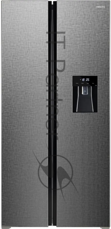 Холодильник HIBERG RFS-484DX NFXq inverter NoFrost Side-by-side ШхГхВ: 836х636х1780 мм V=476/436 л (271л/165л) Класс A++ Фреон R600a Клим. кл. SN, T 42 дБ LED освещение. Фантомный дисплей. Нерж. Отделка полок и ящиков. Внутренний ледогенератор, К