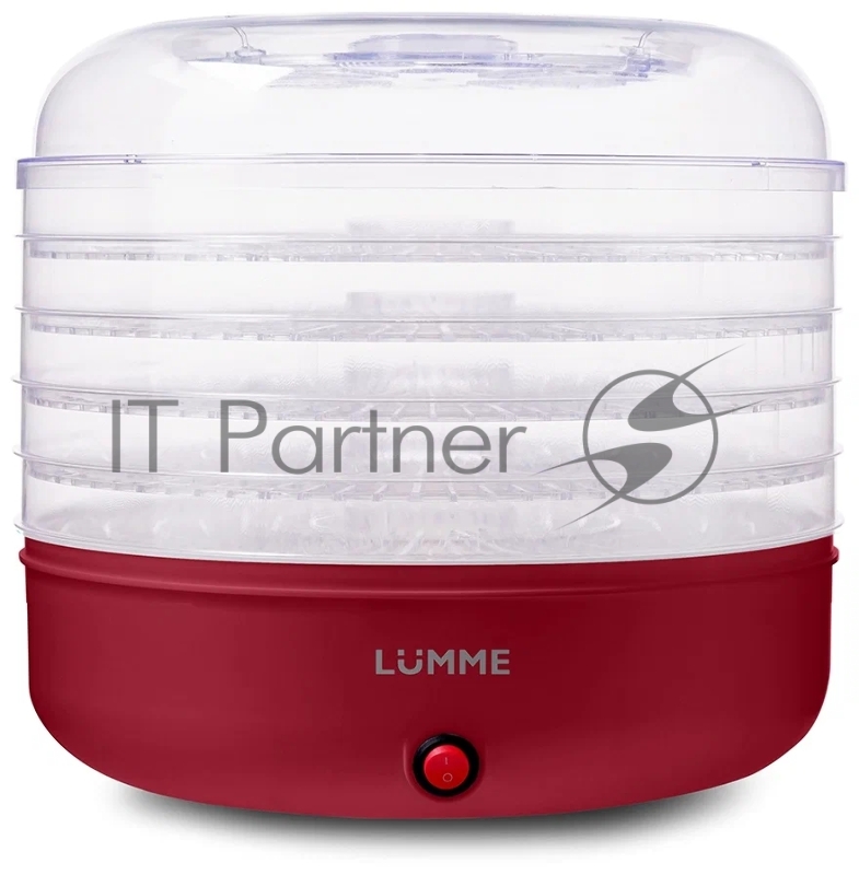 Сушилка для овощей и фруктов LUMME LFD-105PP бордовый гранат 200W 5 съемных поддонов, объем 20л, подходит для сушки овощей, фруктов, орехов, приготовления вяленого мяса, рыбы