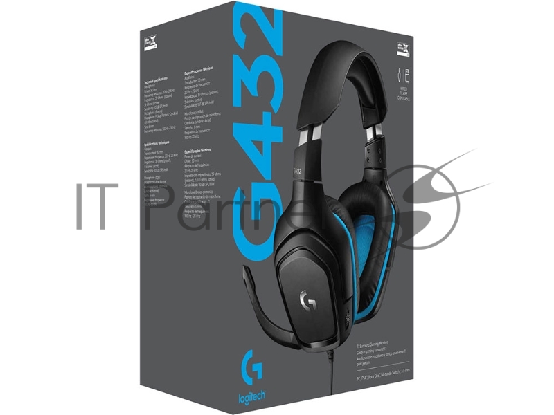 Гарнитура Logitech Headset G432 Wired Gaming Leatherette Retail