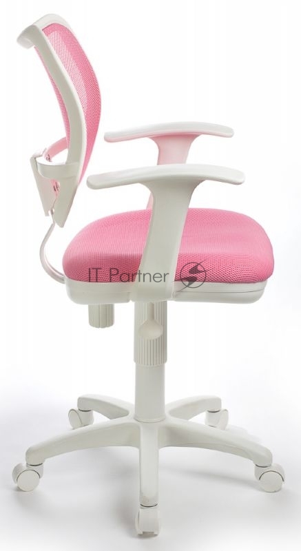Кресло Бюрократ CH-W797/PK/TW-13A спинка сетка розовый сиденье розовый TW-13A колеса белый/розовый (пластик белый)