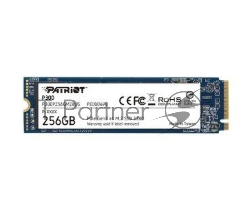 SSD накопитель Patriot M.2 256Gb P300 <P300P256GM28> (PCI-E 3.0 x4, up to 1700/1100MBs, 290000 IOPs, 3D QLC, SMI2263XT, TBW 80Tb, 22х80mm)