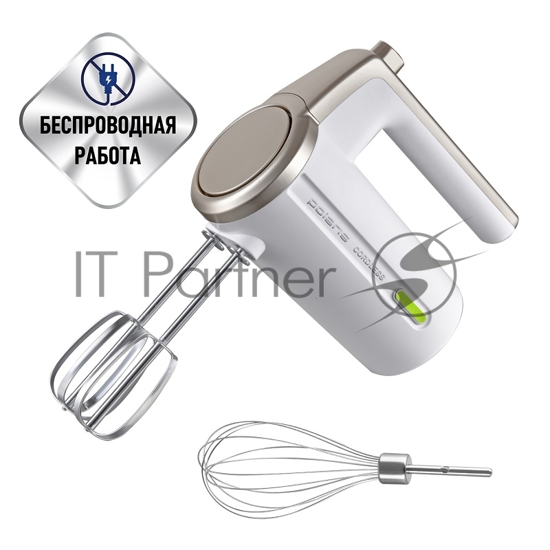 Миксер Polaris PHM-2024 CordLess беспроводной (200вт,,3 скор.режима) белый