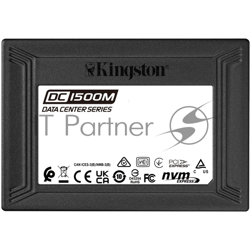Твердотельный накопитель Kingston DC1500M, 960GB, SSD, U.2, NVMe, PCIe 3.0 x4, 3D TLC, R/W 3100/1700MB/s, IOPs 440 000/150 000, 1750TBW, DWPD 1 (5 лет)