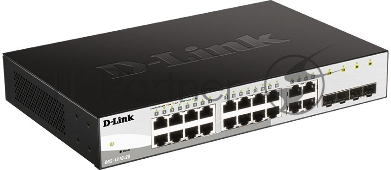 Коммутатор D-Link Gigabit Smart Switch with 16 10/100/1000Base-T ports and 4 Gigabit MiniGBIC (SFP) ports