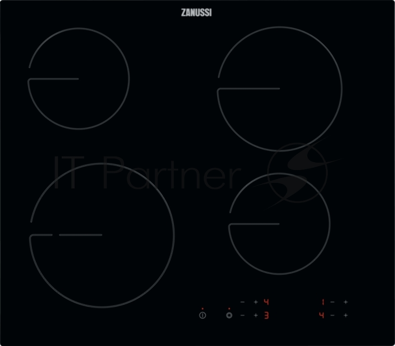 Электрическая стеклокерамическая варочная поверхность ZANUSSI, цвет: Черный, сенсорное управление, без рамки