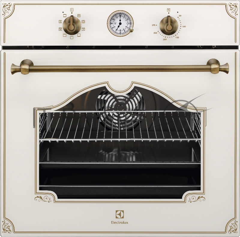 Электрический духовой шкаф Electrolux ROCOCO, 59.4x59.4x56.8, мультифункциональная, телескопические направляющие на 1 уровне, гриль, таймер, шампань Kitchen Retail !