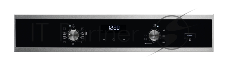 Духовой шкаф с паром Electrolux SteamBake, основной цвет - нержавеющая сталь, утапливаемые переключатели, таймер отключения, отложенный старт, будильник, хромированные направляющие из нержавеющей стали, телескопические направляющие FlexiRunners (1 ур