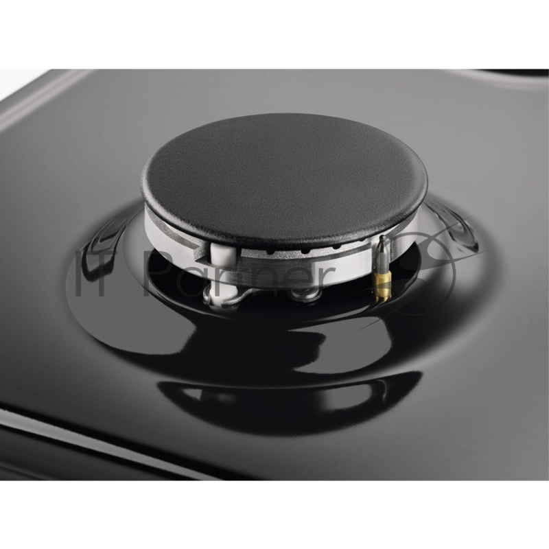 Газовая поверхность Electrolux, цвет-черный, 2 чугунных держателя, газконтроль варочной поверхности, интегрированный автоподжиг варочной поверхности, конфорки: газовая, средней мощности, газовая, средней мощности, WOK конфорка, газовая, стандартной