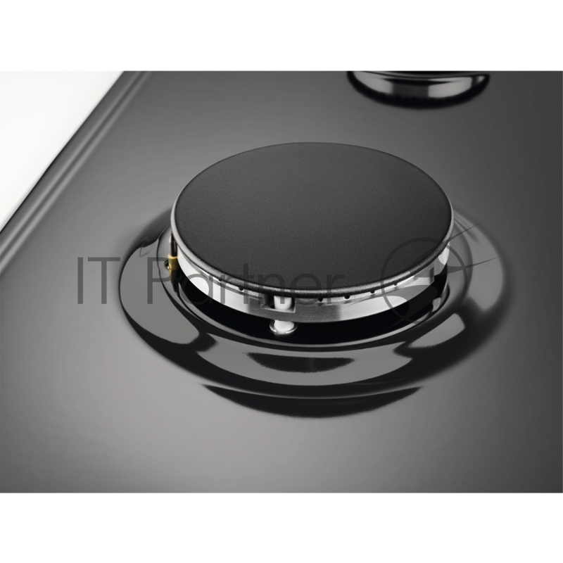 Газовая поверхность Electrolux, цвет-черный, 2 чугунных держателя, газконтроль варочной поверхности, интегрированный автоподжиг варочной поверхности, конфорки: газовая, средней мощности, газовая, средней мощности, WOK конфорка, газовая, стандартной