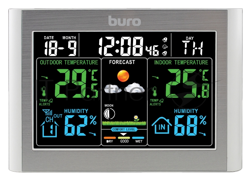 Погодная станция Buro BU-WSH114-COLOR серебристый