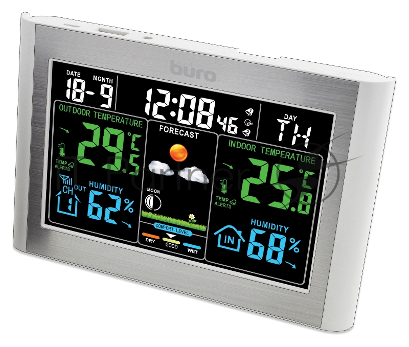 Погодная станция Buro BU-WSH114-COLOR серебристый