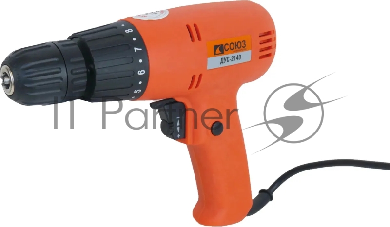 Дрель-шуруповерт СОЮЗ ДУС-2140, 400Вт, 0-800 об/мин, РЕГ ОБОРОТОВ