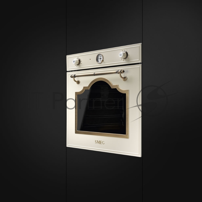 Встраиваемая электрическая духовка SMEG CORTINA,встраиваемый электрический духовой шкаф, паровая система очистки,латунь, полированная латунь