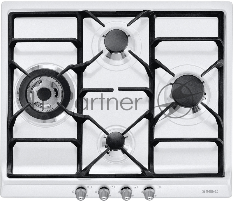 Встраиваемая газовая панель SMEG/ Газ, CORTINA, 60 см, белый