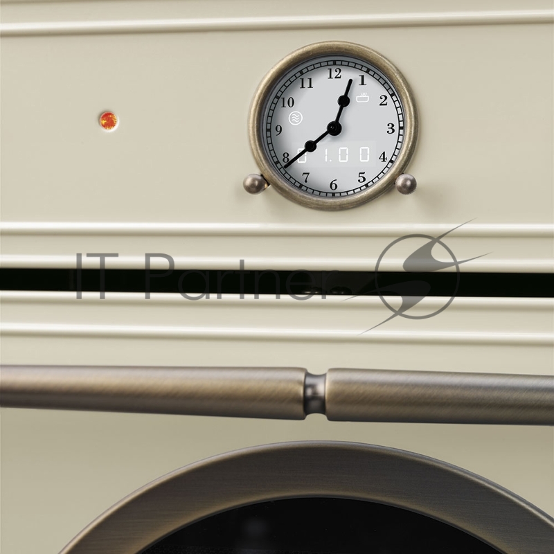 Встраиваемые микроволновые печи SMEG Cortina, микроволновая печь, высота 45 см, кремовая / фурнитура латунная