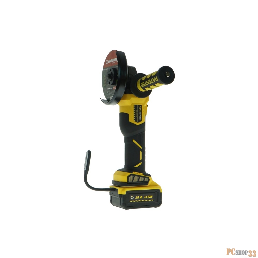 Машина углошлифовальная аккумуляторная Hanskonner HAG18125BL, 18 В,125 мм, пл.пуск, OneBat