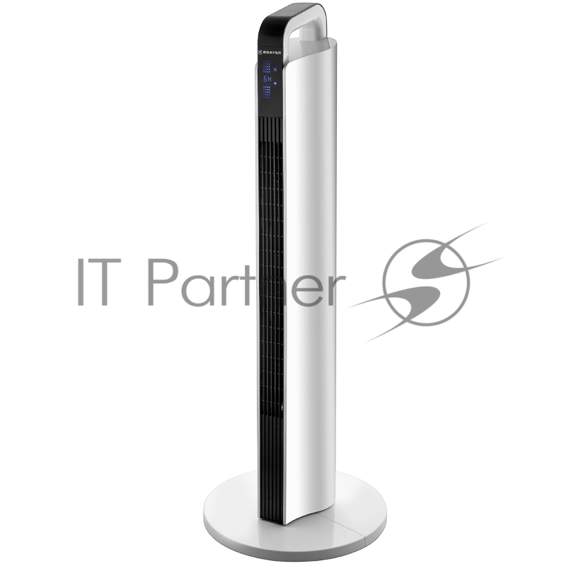 Колонный вентилятор BRAYER 4955BR , эл..упр.,пультДУ,вращение,мощ- 60Вт, LED дисплей, 3 скор.Таймер