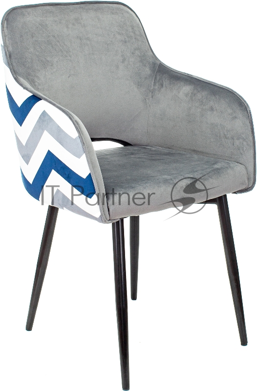 Кресло Бюрократ CH-380F серая жемчужина зигзаг на ножках металл