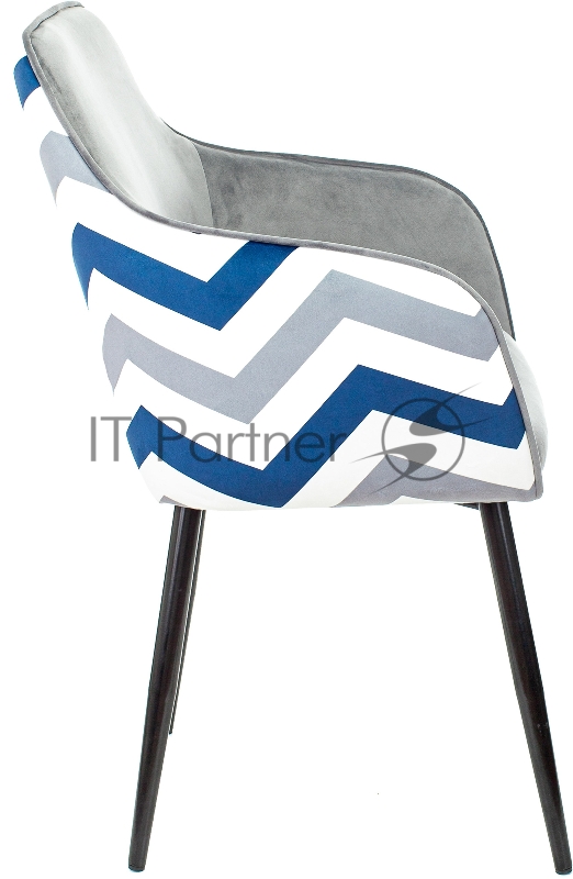 Кресло Бюрократ CH-380F серая жемчужина зигзаг на ножках металл