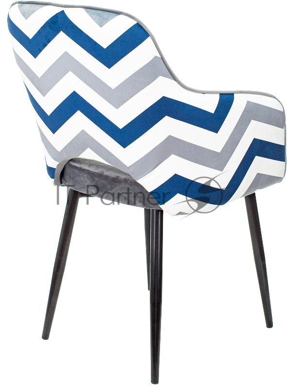 Кресло Бюрократ CH-380F серая жемчужина зигзаг на ножках металл