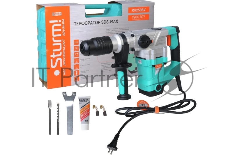 Перфоратор Sturm! RH2538V SDS-MAX 1900Вт, 10Дж, 4000уд/мин, 590об/мин, 2 режима, кейс