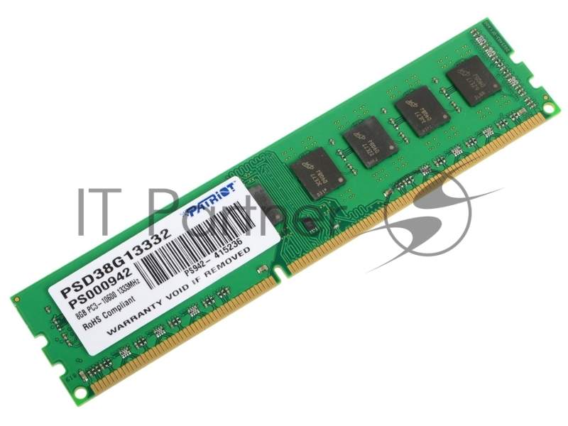 Модуль памяти Patriot DIMM DDR3 8Gb 1333MHz PSD38G13332 RTL PC3-10600 CL9 240-pin 1.5В