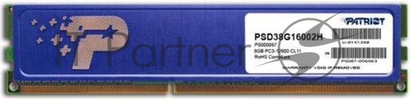 Оперативная память Patriot DIMM DDR3 8Gb (pc-12800) 1600MHz with HS PSD38G16002H